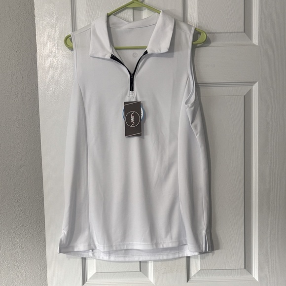viodm Tops - White Sleeveless Women's Golf Top